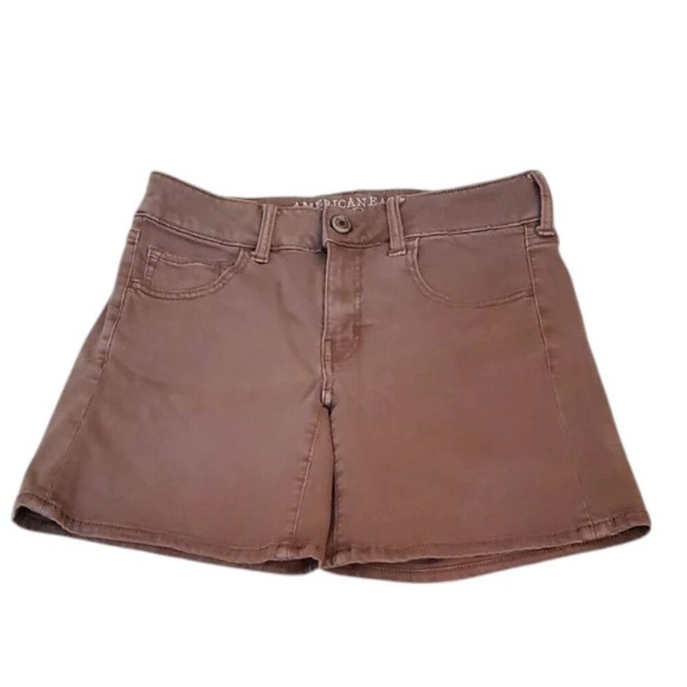 American Eagle Outfitters Brown Super Stretch Midi Shorts Size 8